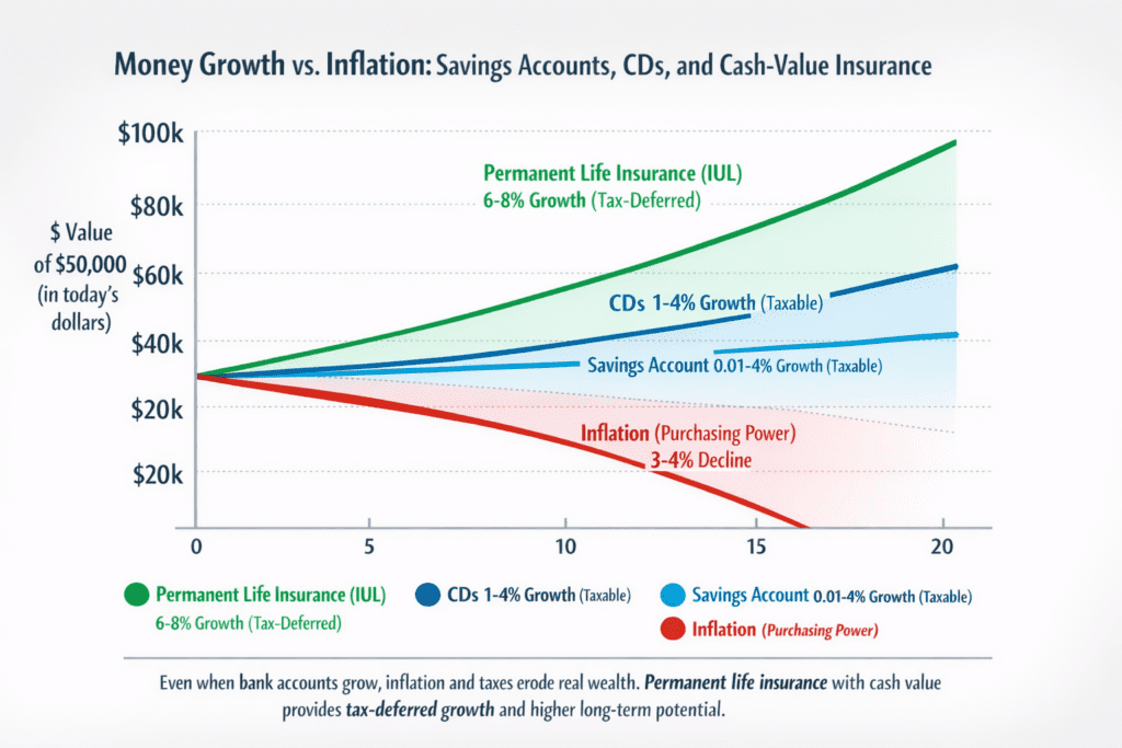 Savings accounts vs CDs Vs Life Insurance with Cash Value and other tools to grow money