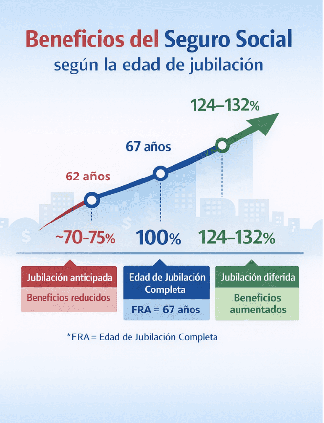 Beneficios de securo social de EEUU depiende del edad